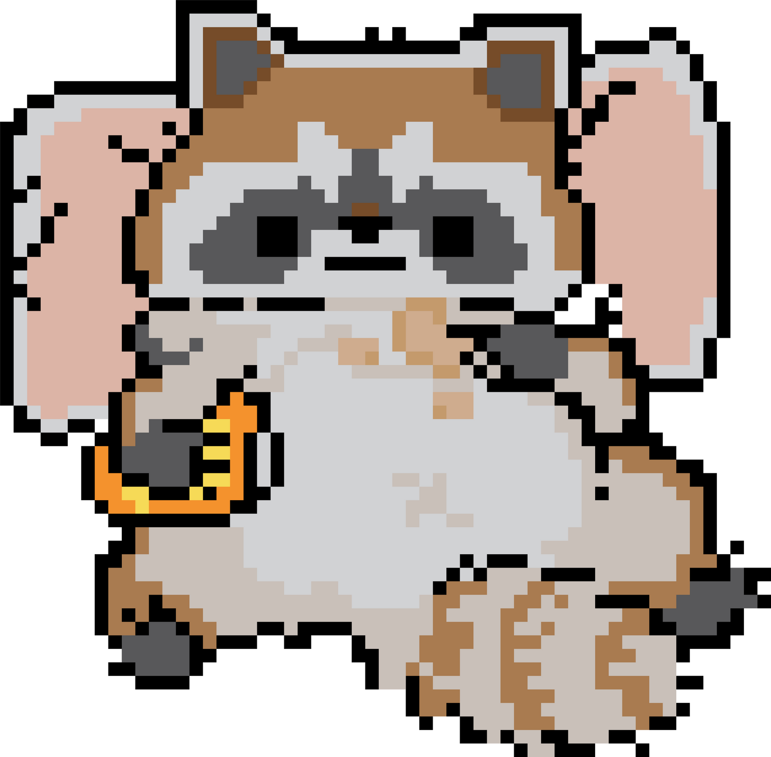 Pixelated Raccoon Illustration